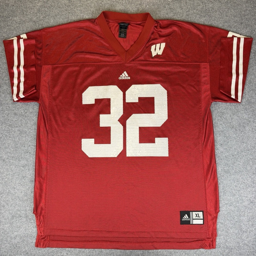 ADIDAS NCAA WISCONSIN BADGERS #32 FOOTBALL  JERSEY SIZE XL Vintage Y2K 2000s